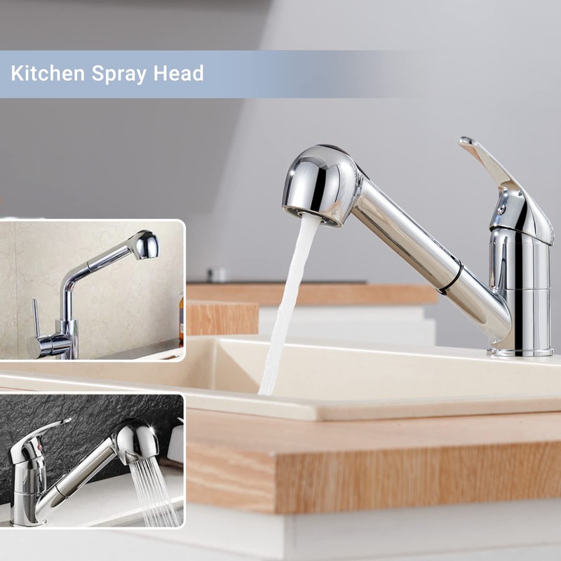 DETBOM Shower Head Kitchen Tap with 2 Jet Types and