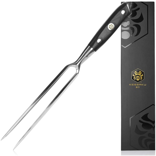 Kessaku 7-Inch Carving Meat Fork - Dynasty Series - Stainless Steel, G10 Full Tang Handle
