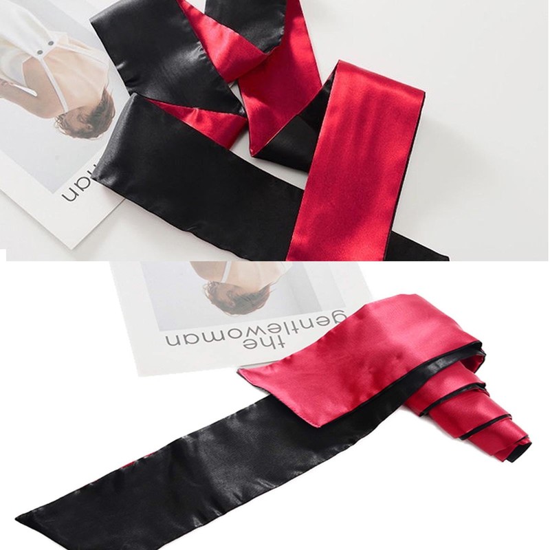 AWAVM Pack of 3 Sleep Masks, Satin Eye Mask, Red/Black,