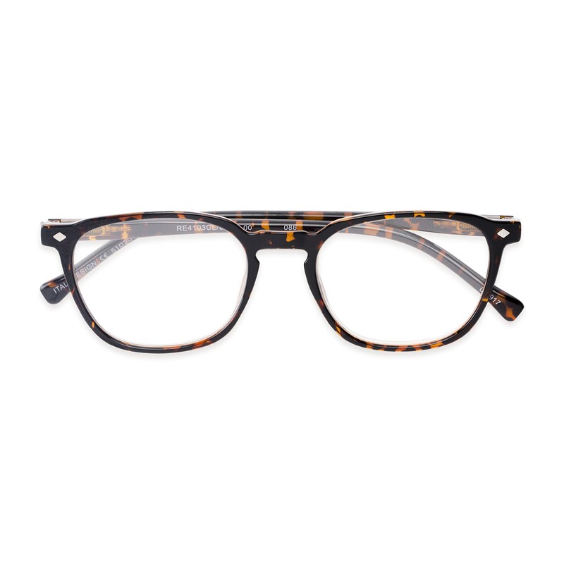 Retro Square Reading Glasses in Glossy Tortoise by Readers.com |