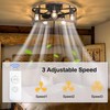 Ohniyou 20'' Flush Mount Caged Ceiling Fan with Lights Remote