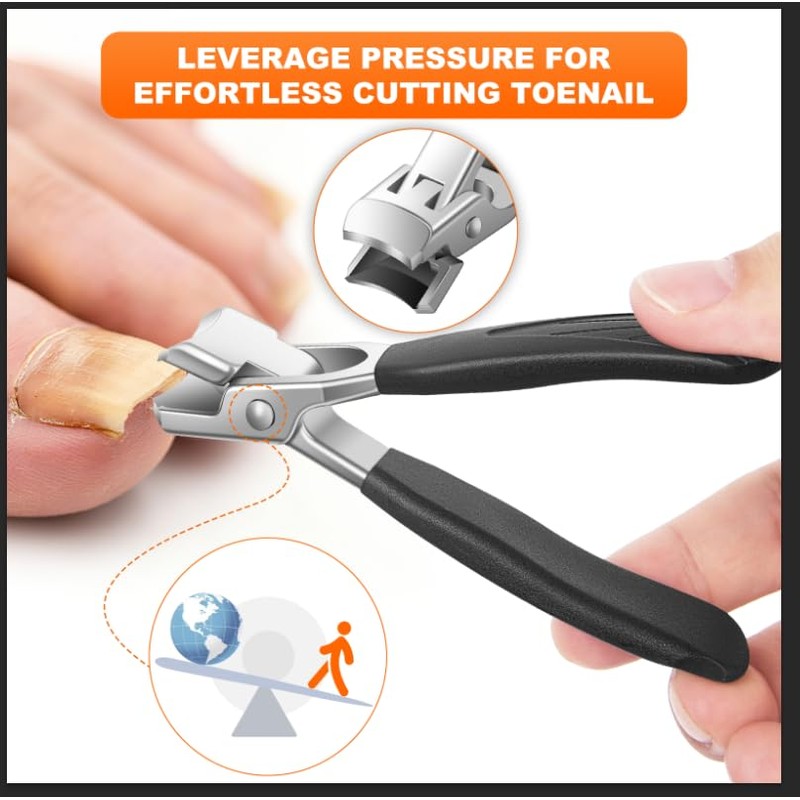Nail Clipper Set for Thick Nails, 5 Pcs Professional Toenail