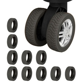 [New Trip] [Set of 10] Caster Cover, Suitcase, Tire Cover, Carrying Case, Wheel Cover, Fall Prevention, Wheel Protection, Noise Reduction, Diameter 2.0 inches (5 cm), Gray (Gan Black, Compatible