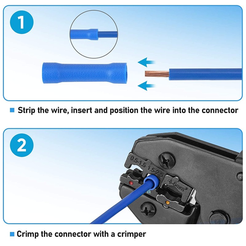 GTIWUNG 200pcs Insulated Crimp Terminal Set Crimp Connector Connector Terminal