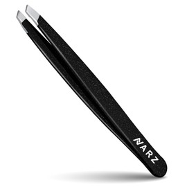 NARZ 1 Piece Professional Tweezer for Facial Hair Women & Men Stainless Steel Precision Tweezers for Ingrown Hair Tweezers for Men & Women (Shiny Black)