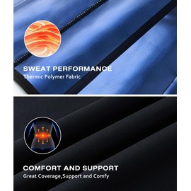 Junlan Waist Trainer for Women - Sauna Suit Sweat Vest Waist Trimmer for Working Out(Blue,X-Large)