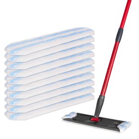 10 Pack Replacement Mop Pads Compatible with O Cedar H2Pro Mop Pads | Machine Washable | Reusable | h2 pro Flat mop System Replacement Mop Pads (10 Count)