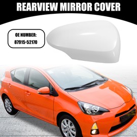 Partuto Rearview Mirror Cover 87915-52170 - Car Rearview Mirror Rear View Mirror Protector - for Toyota Prius C 2012-2018 Abs Plastic White - 1 Pc