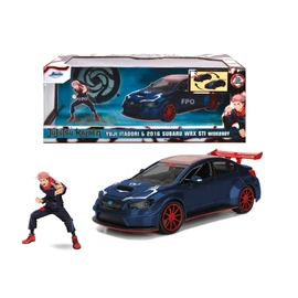Jada Toys Jujutsu Kaisen Yuji Itadori Figure with Model Car 2016 Subaru WRX STI Wideboy - Set of Action Figure (7 cm) and Toy Car (20 cm) for Manga and Anime Fans from 8 Years