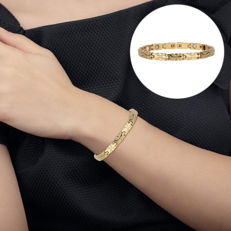Brazalete de moda para mujer, brazalete de acero inoxidable con
