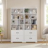 IRONCK Bookshelves and Bookcases with 4 Doors, 6-Tier Bookshelf with