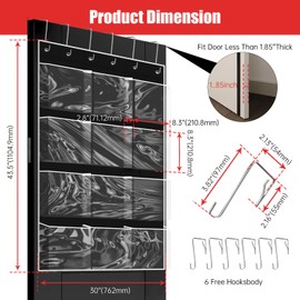 Over The Door 3D Printer Filament Organizer Heavy Duty 12 Spool Hanging Storage with Clear PVC Windows, Space Saving Design for 3D Printing Studio, Workshop or Office, No Tools Assembly