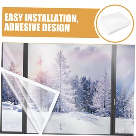 TEHAUX 1 Sheet Insulating Window Film Clear Reusable Window Covering for Winter Windproof Thermal Insulation Easy to Install Xin for Living Room Bedroom Kitchen Enhanced Visibility