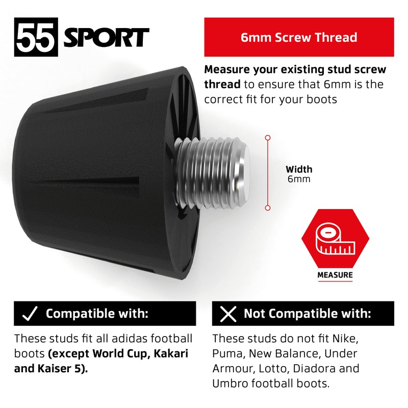 55 Sport X-Type Orbit Lightweight Nylon Replacement Football Studs -