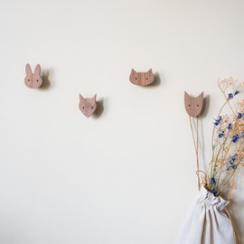 PLT Wooden Wall Hooks for Children, Animals, Children's Room, Fox, Rabbit, Dog, Cat, Decoration, Coat Hook, Coat Hook, Wardrobe, Scandi Style, Gift Idea