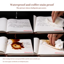 Stone Paper Notebook for Women Men, A5 Waterproof Notebook Hardcover Executive Journal, Ruled Notebooks for Writing, Business, Work ＆ School, 160 Pages Notebook (Black)