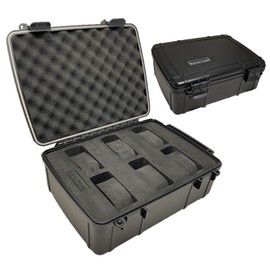 RENITOR Watch Travel Case Storage Box for watch | ABS Ultimate Protection Waterproof Shockproof | Fits all Wristwatches & Smart watches | Cleaning Cloth Included (6, Black)