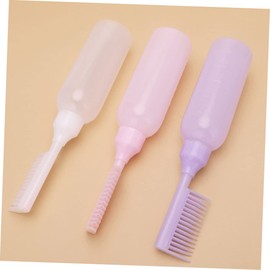 FRCOLOR 3pcs Hot Dyeing Bottle with Comb Styling Comb Scalp Comb Color Hair Dye Root Comb Applicator Bottle Hair Applicator Bottle Hair Dye Bottle Applicator Hair Dye Root Comb Perm Dyeing