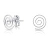DTPsilver® SMALL 925 Sterling Silver Studs Earrings - Swirl Spiral