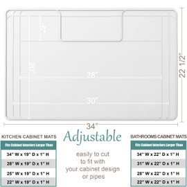 The Original Under Sink Mat - Silicone Waterproof mat, Adjustable, Easy to Clean, Kitchen cabinet liner, Disifenction Surface - 34" x 22" or smaller