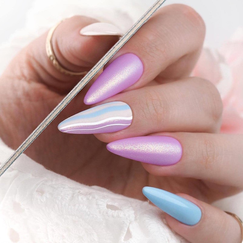 Slim Nail Files Half Moon Emery Boards for Acrylic Gel