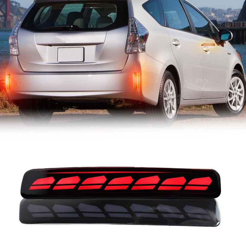 GEEGEETOP Full Lens LED Rear Reflector Bumper Fog Light Assembly