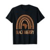 Black History Month Melanated Melanin Rainbow Leopard Print T-Shirt