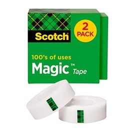 Scotch Magic Tape, 2 Rolls, Numerous Applications, Invisible, Engineered for Repairing, 3/4 x 1000 Inches, Boxed (810-2PK-TB)