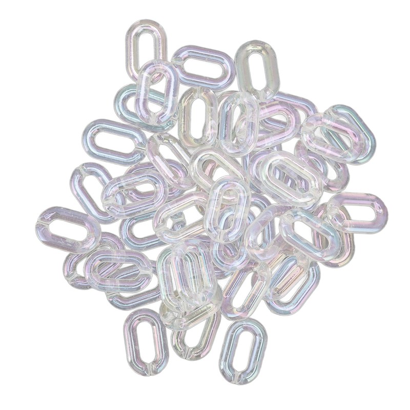 50PCS Acrylic Linking Rings Transparent DIY Assemblable Transparent Color Plating