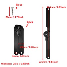 ONEBO 4 Hinges for Cabinet Doors, Folding Hinges, Heavy Duty Hinges, Suitable for Kitchen Cabinet Doors, Treasure Chests or Attic Hatches (Black)