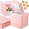 DOYIDE 12Pcs Cake Boxes, 10x10x10 Inches Tall Cake Boxes with