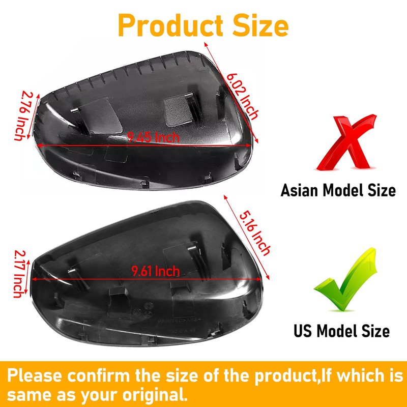 Abodvu Compatible with Honda Accord Mirror Cover Replacement 2008-2012,8th Gen