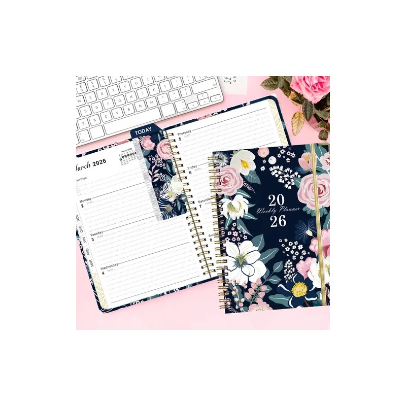 Agenda Diaria 2026 A5 con Espiral y Tapa Impermeable
