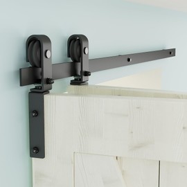 LTIYITL 28"" Bi-Folding Sliding Barn Door Hardware Kit,Smoothly&Quietly-Heavy Duty,Simple and Easy to Install for 4 Closet Doors,Basic J,No Door [Fit Double 12"" Bifold Doors], J Shape Hanger