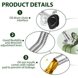 PEESHON Metal Pourer for Petrol Can, Flexible Spout for Metal Petrol Can, Fuel Canister for 5, 10 and 20 Litre Metal Canisters