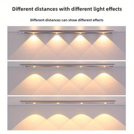 LUVIAN Gentle Motion Sensor Light for Kitchen - dimmable & Rechargeable Under Cabinet Lighting with auto on/Off, Perfect for Seniors with weak Eyesight (30CM,Piano Black (Three-Color dimming))