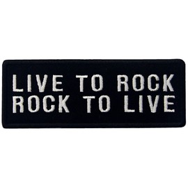 Live To Rock Rock To Live Patch Embroidered Music Badge Iron On Sew On Emblem
