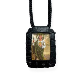 St Jude Black Scapular Necklace Collar Escapulario Cafe San Judas Tadeo Gift