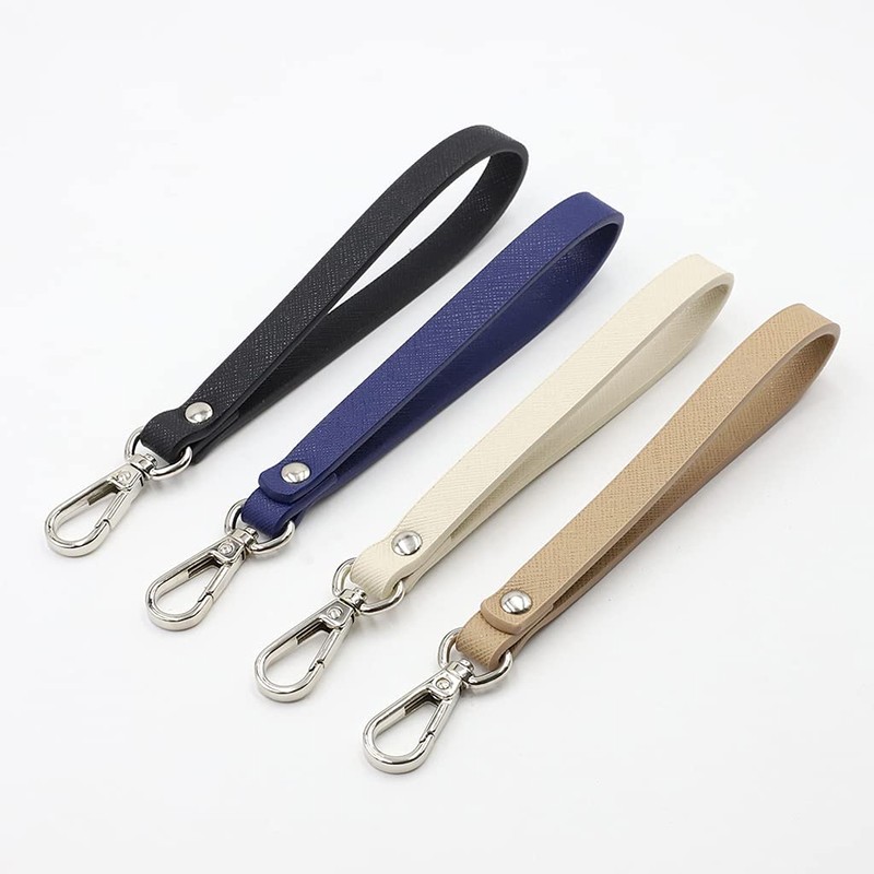 PHILSP Black Faux Leather Hand Strap for DIY Bag Replacement