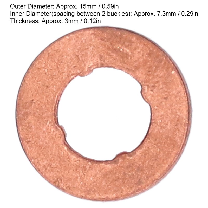 Flat Gasket, Copper Washer Kit, Strong Electrical Conductivity, 50 Pieces