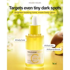 HOLIKA HOLIKA Gold Kiwi Vita C Plus Skincare Set – Korean Vitamin C Serum Duo with Antioxidant-Rich Gold Kiwi Extract, Radiance-Enhancing Formula for 