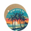 Surf City North Carolina Beach Sunset Round Wooden 2.5" Fridge