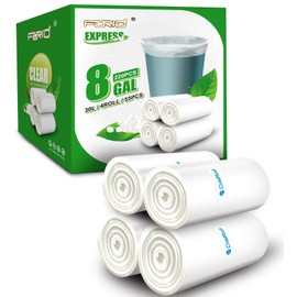 FORID Clear Trash Bags, 8 Gallon Garbage Bags, Wastebasket Bin Liners 220 Count Plastic Trash Bags for Bathroom Bedroom Office Garbage Can 30 Liters - Durable & Thick Trash Bag - Medium