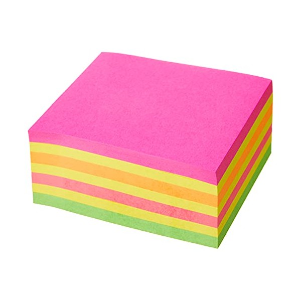 Post-it Notes - 1 Cube of 325 Notes - 76 x 76mm - Sticky Notes for Desk, Office, School and Memos - Neon Rainbow