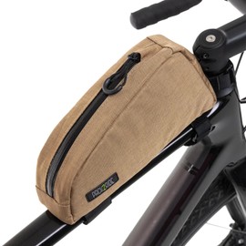 PACK2RIDE Onedrop Bike Frame Bag - Durable, Water Resistant Top Tube Bicycle Bag for Cycling Travels - Bike Storage, Gravel Bike Accessories, Handlebar Bag, Multicam (Brown)