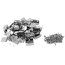 50pcs Hinges Appearance Electroplating Durable Iron Material Wooden Boxes Repairing Accessories with ScrewsSilver White