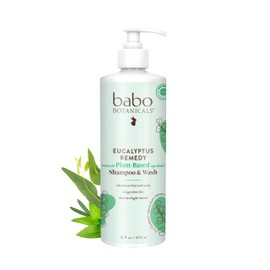 Babo Botanicals Eucalyptus Remedy Plant-Based Shampoo & Wash - with Eucalyptus & Rosemary Essential Oils - Suitable for all Ages - EWG Verified, Vegan & Cruelty Free - 16 fl. oz.