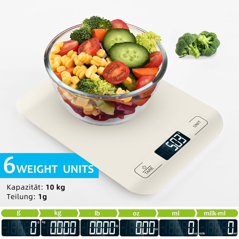Digital Kitchen Scales 10 kg with LCD Display and Tare
