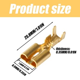 100Pcs 7.8mm Female Spade Connector Quick Splice Crimp Terminals Wire Terminals Connectors for Electrical Wiring Relay Car Audio Speaker
