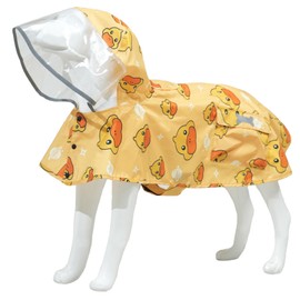 Dog Raincoat,Waterproof Rain Poncho with Hoodie, High Reflective Adjustable Pet Rain Jacket with Leash Hole for Small Medium and Large Dogs (Yellow Duck, XX-Large)